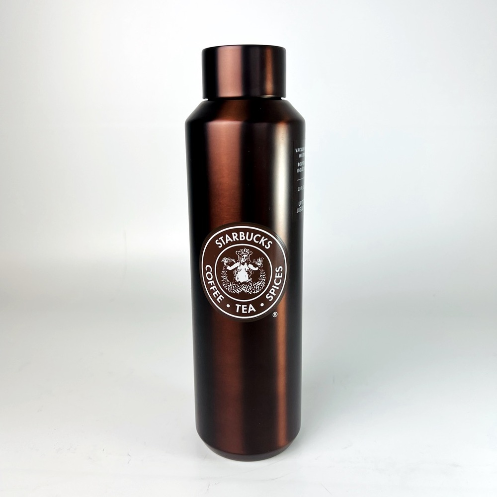 Starbucks Brown Original Logo Pike Place Stainless Steel Water Bottle 20 oz